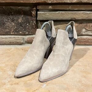 Sigerson Morrison Cathy Suede Point Toe Heeled Bootie